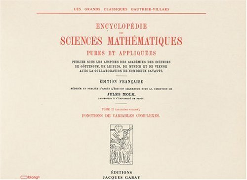 Imagen de archivo de Encyclopdie des sciences mathmatiques, tome II-volume 2 a la venta por Ammareal