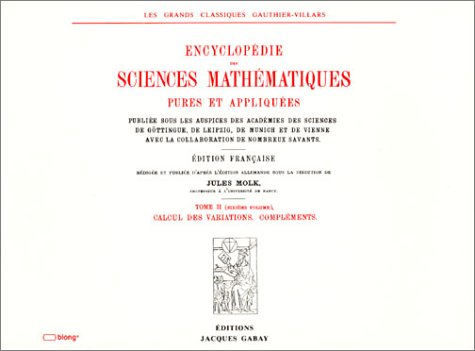 Beispielbild fr Encyclopdie des sciences mathmatiques, tome II-volume 6 zum Verkauf von Ammareal