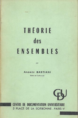 Beispielbild fr THEORIE DES ENSEMBLES (French Edition) zum Verkauf von Gallix
