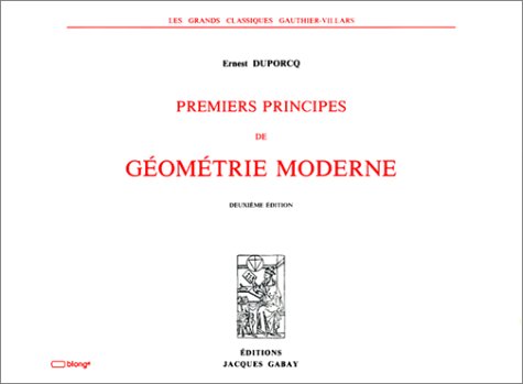 Premiers principes de géométrie moderne