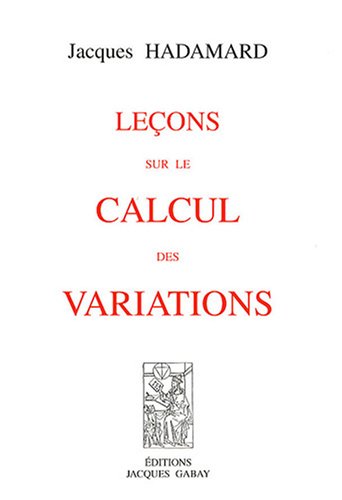 Leçons sur le calcul des variations, 1910
