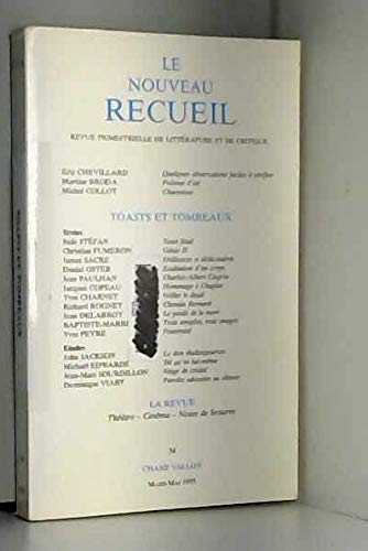 9782876732001: Le Nouveau Recueil. Toasts et tombeaux, numro 34, mars-mai 1995