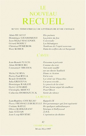 Beispielbild fr Le nouveau recueil n42. Mars-mai 1997 zum Verkauf von LibrairieLaLettre2