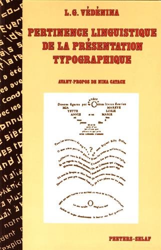 9782877230209: Pertinence linguistique de la prsentation typographique (Socit D'etudes Linguistiques Et Anthropologiques De France)