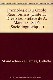 Stock image for Phonologie du Creole Reunionnais: Unite et Diversite for sale by Windows Booksellers