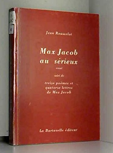 Beispielbild fr Max Jacob au serieux: Essai (French Edition) zum Verkauf von mountain