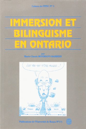 9782877750356: Immersion et bilinguisme en Ontario