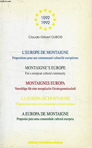 9782878170450: Montaigne et l'europe : actes du colloque international de bordeaux, 21-23 mai 1992