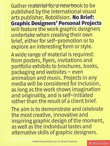 Stock image for No Brief: Graphic Designers' Personal Projects with CDROM (Pro Graphics) for sale by Ergodebooks