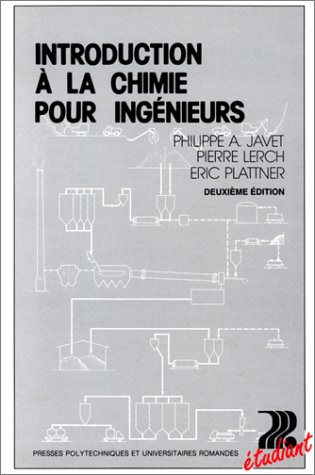 9782880742843: INTRODUCTION A LA CHIMIE POUR INGENIEURS