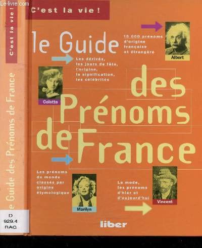 Beispielbild fr Le guide des pr noms de France: 15000 pr noms d'origine française et  trang re [Paperback] Raguin, Philippe zum Verkauf von LIVREAUTRESORSAS