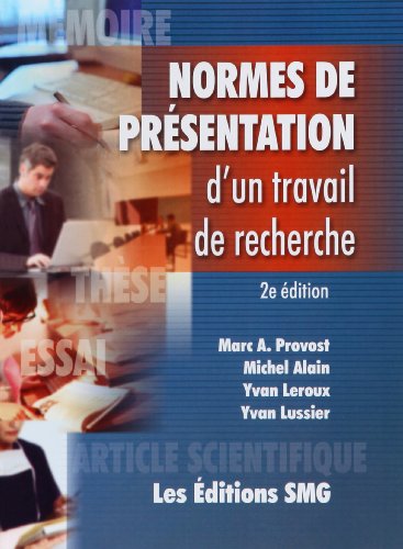 Imagen de archivo de Normes de prsentation d'un travail de recherche a la venta por Ammareal