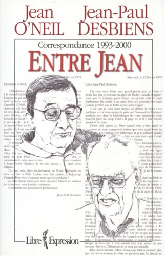 9782891119337: Entre Jean: Correspondance 1993-2000