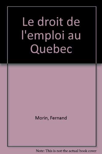 Beispielbild fr Droit de l'Emploi au Quebec zum Verkauf von Better World Books