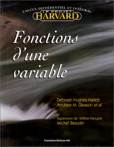 Stock image for Fonctions d'une variable (CHENELIRE DITIONS) for sale by Irish Booksellers