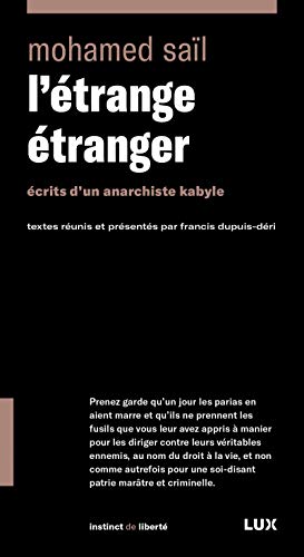 Imagen de archivo de L'trange tranger - crits d'un anarchiste kabyle a la venta por Gallix