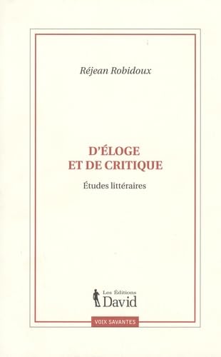 Stock image for d'Eloge et de Critique: Etudes Litteraires. Voix Savantes No. 24 for sale by Zubal-Books, Since 1961