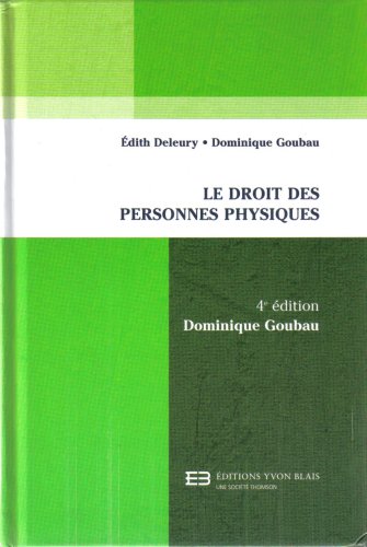 Stock image for Droit des Personnes Physiques for sale by Better World Books Ltd