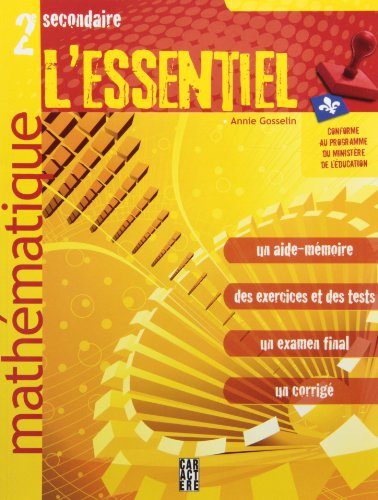 Beispielbild fr 2e secondaire mathmatique zum Verkauf von GF Books, Inc.