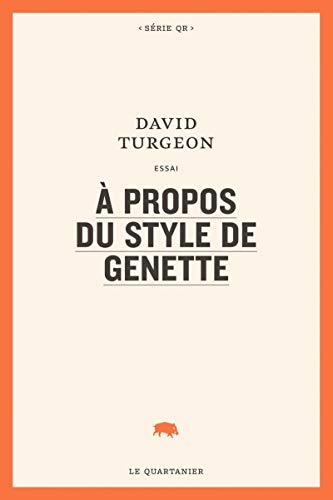 Beispielbild fr A propos du style de Genette [Broch] Turgeon, David zum Verkauf von BIBLIO-NET