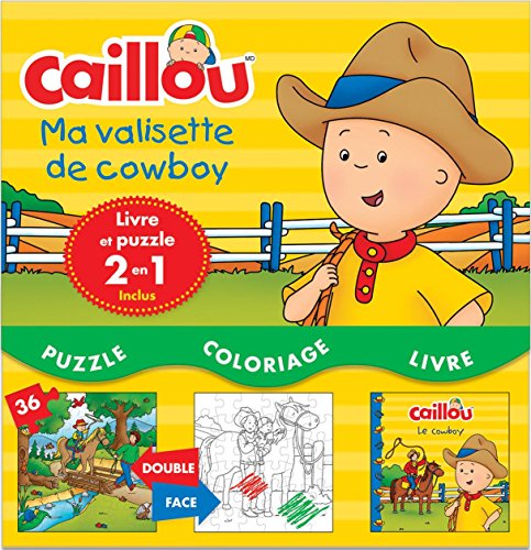 Imagen de archivo de Caillou ma valisette de cowboy : Contient 1 livre et 1 puzzle 2 en 1 [FRENCH LANGUAGE - No Binding ] a la venta por booksXpress