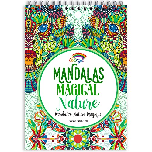 Livre de Coloriage Adultes Mandalas Anti-Stress Nature Magique de