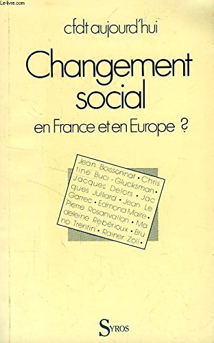 Stock image for Changement Social En France Et En Europe? for sale by Anybook.com