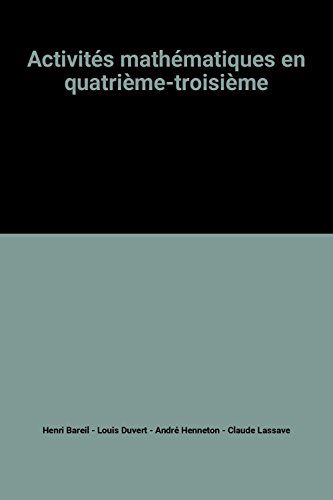 Stock image for Activits mathmatiques en quatrime-troisime for sale by Ammareal