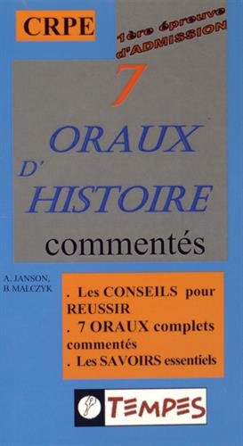 Beispielbild fr 7 ORAUX D'HISTOIRE comments zum Verkauf von Ammareal