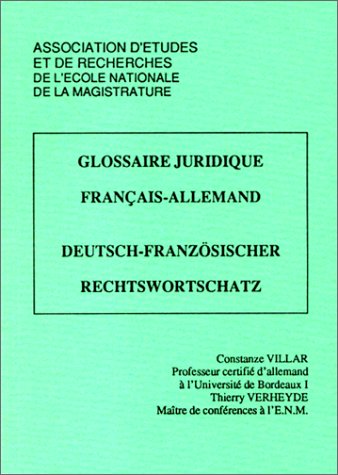 9782904825798: Glossaire juridique franais-allemand, Deutsch-Franzsischer Rechtswortschatz