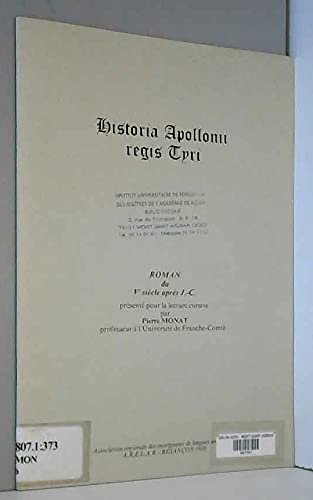 9782905080035: Historia Apollonii regis Tyri : Roman du Ve sicle aprs J.-C