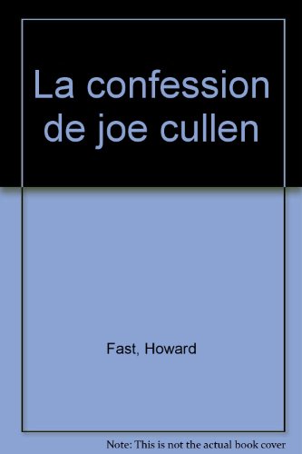 Beispielbild fr La confession de Joe Cullen zum Verkauf von Ammareal