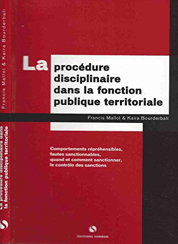 Stock image for La Procedure Disciplinaire Dans La Fonction Publique Territoriale for sale by Ammareal