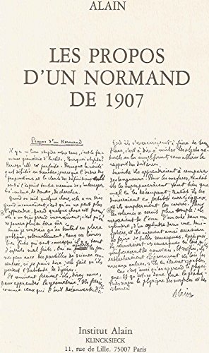 Beispielbild fr Les Propos d'un Normand de 1907 zum Verkauf von Chapitre.com : livres et presse ancienne