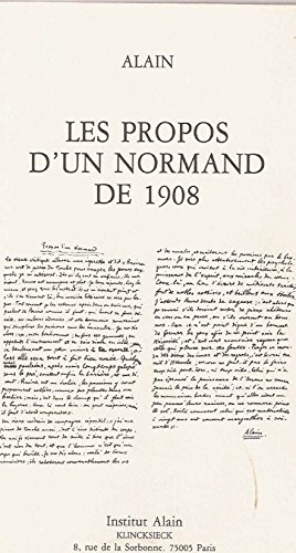 Beispielbild fr Les propos d'un Normand de 1908 zum Verkauf von medimops