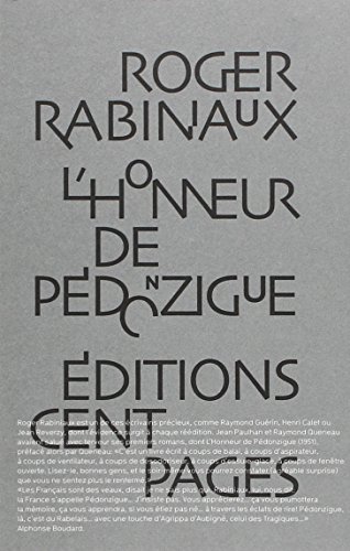 Beispielbild fr L' Honneur de Pdonzigue zum Verkauf von Librairie l'Aspidistra
