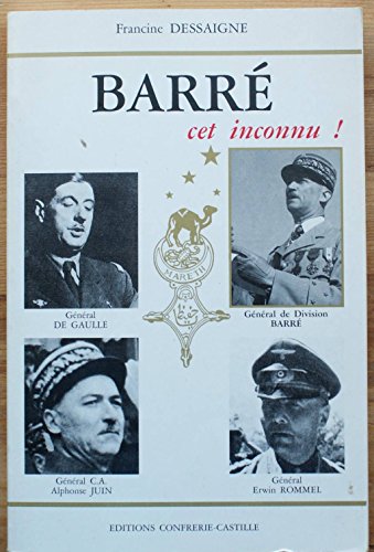 Beispielbild fr BARRE CET INCONNU zum Verkauf von VILLEGAS