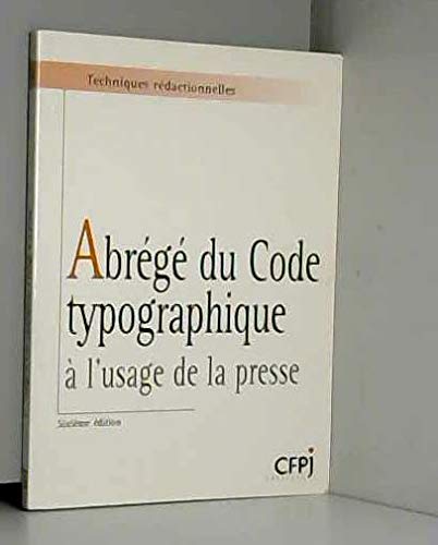 Stock image for Abrg du code typographique for sale by Ammareal