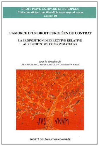 9782908199871: L'AMORCE D'UN DROIT EUROPEN DU CONTRAT: LA PROPOSITION DE DIRECTIVE RELATIVE AUX DROITS DES CONSOMMATEURS
