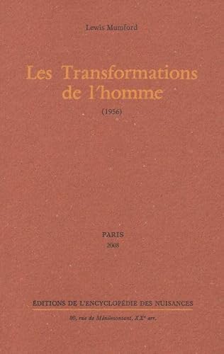 Beispielbild fr Les Transformations de l'homme : (1956) zum Verkauf von Revaluation Books