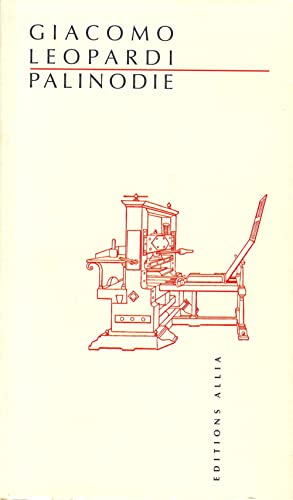 Imagen de archivo de Palinodie Leopardi, Giacomo a la venta por JLG_livres anciens et modernes