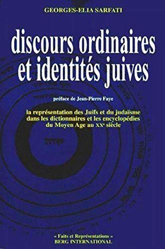 Stock image for Discours ordinaires et identits juives for sale by Ammareal
