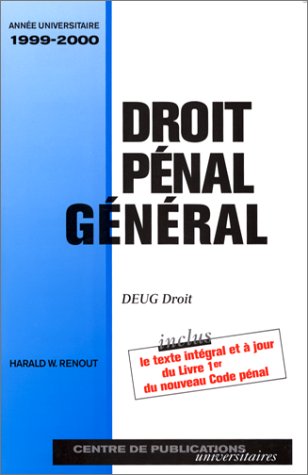 Beispielbild fr Droit pnal gnral zum Verkauf von Ammareal