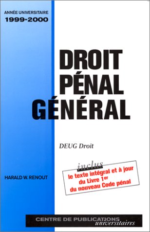 9782911377280: DROIT PENAL GENERAL DEUG DROIT.: Edition 2000