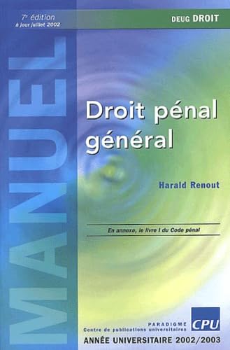 Beispielbild fr Droit pnal gnral zum Verkauf von Ammareal