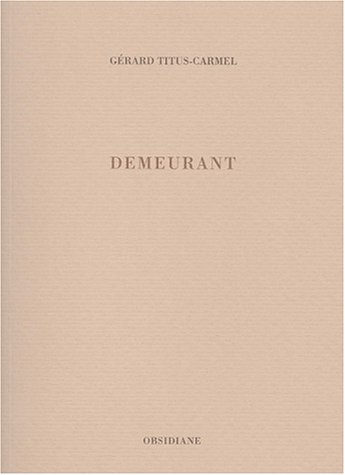Stock image for Demeurant for sale by medimops