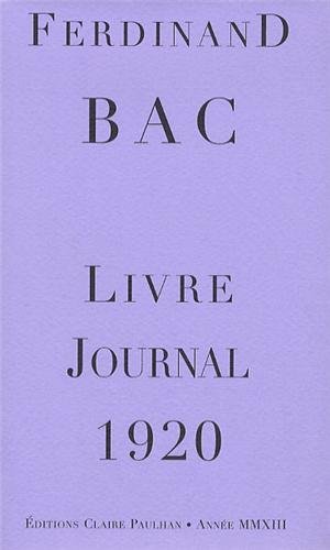 9782912222411: Livre-Journal 1920