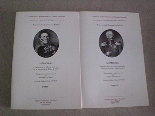 Beispielbild fr Mémoires (1771-1848) en 2 volumes : La régénération de la Prusse après Iéna, ou les prémices de la défaite de 1870 zum Verkauf von AwesomeBooks
