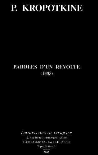 9782912339430: Paroles d'un rvolt (1855)