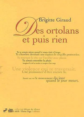 9782913406254: Des ortolans et puis rien